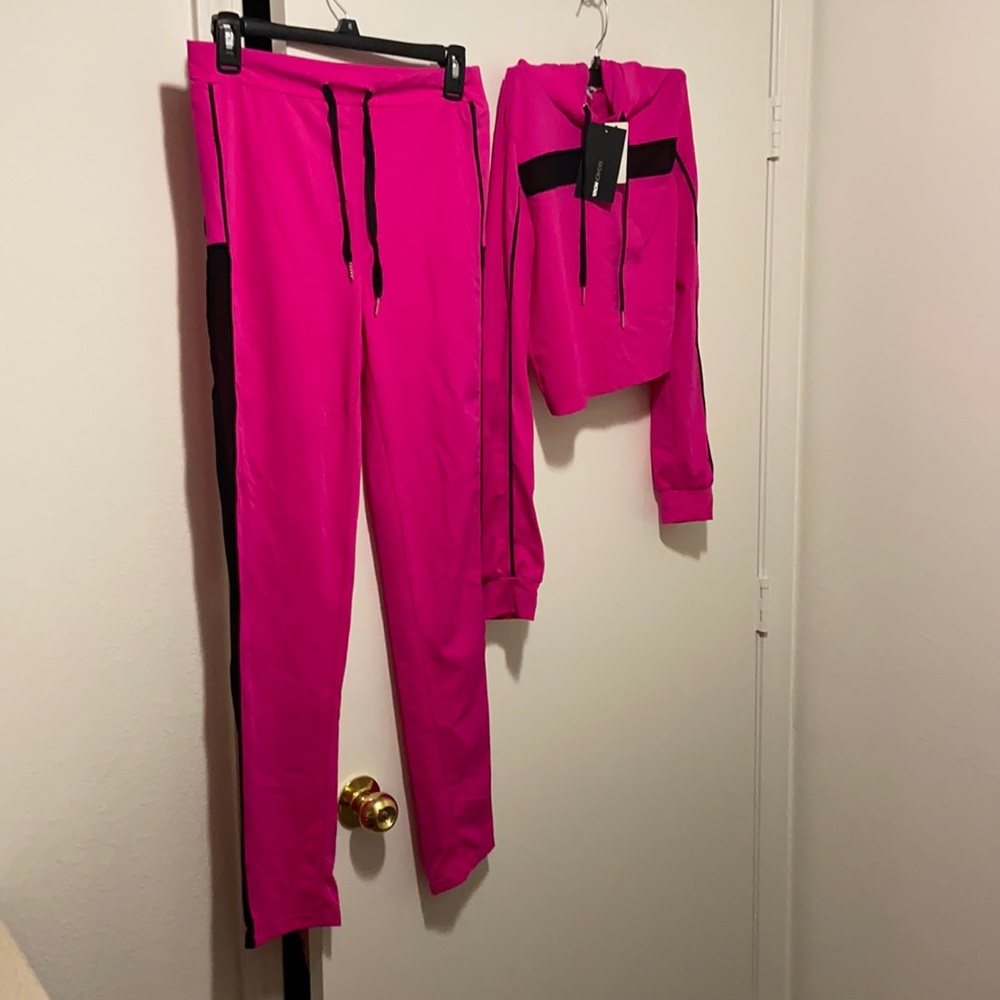 Fashion Nova Werk Through It Longe Set pink L